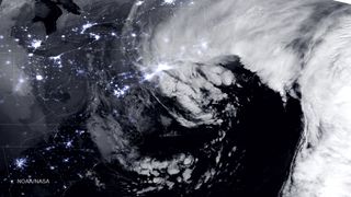 This image by the Suomi NPP satellite, which is operated by NASA and the National Oceanic and Atmospheric Administration, showed the January 2015 winter storm near peak intensity as it moved over the New York through Boston metropolitan areas at 1:45 a.m. EST on Jan. 27.