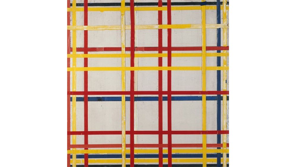 Mondrian artwork that was hung upside down