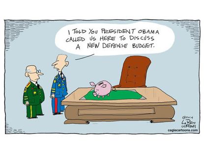 Political cartoon defense budget