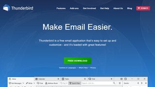 Website screenshot for Thunderbird