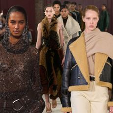 models on the Ralph Lauren, Diotima, and Altuzarra runways