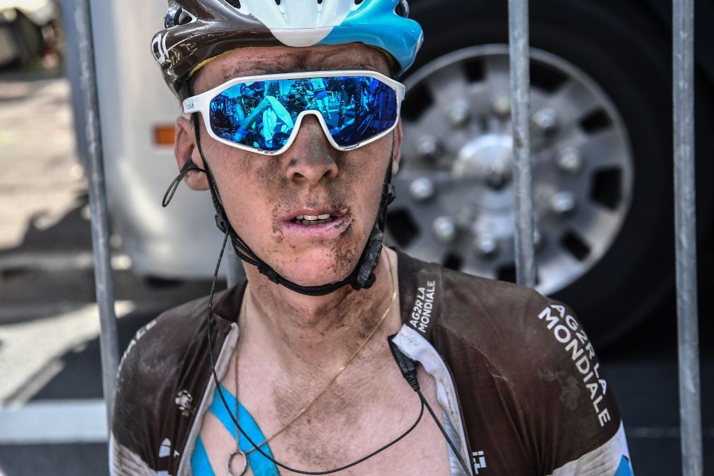 Romain Bardet (AG2R La Mondiale) with much of Northern France on his face