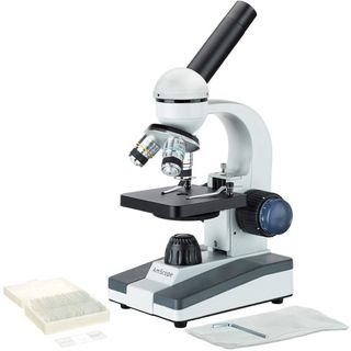 AmScope M150C-MS microscope on a white background