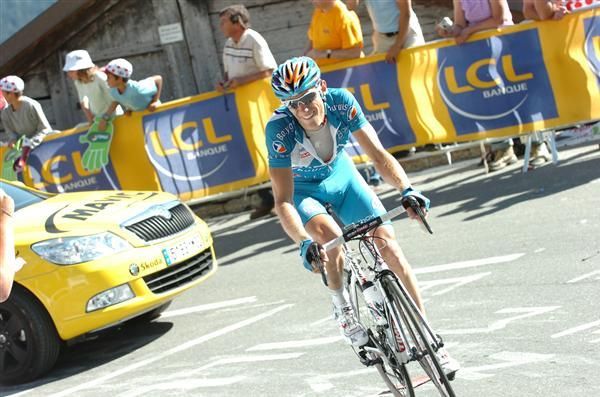 Pierre Rolland (Bbox Bougyues Telecom) rides to the summit of Verbier during the 2009 Tour de France