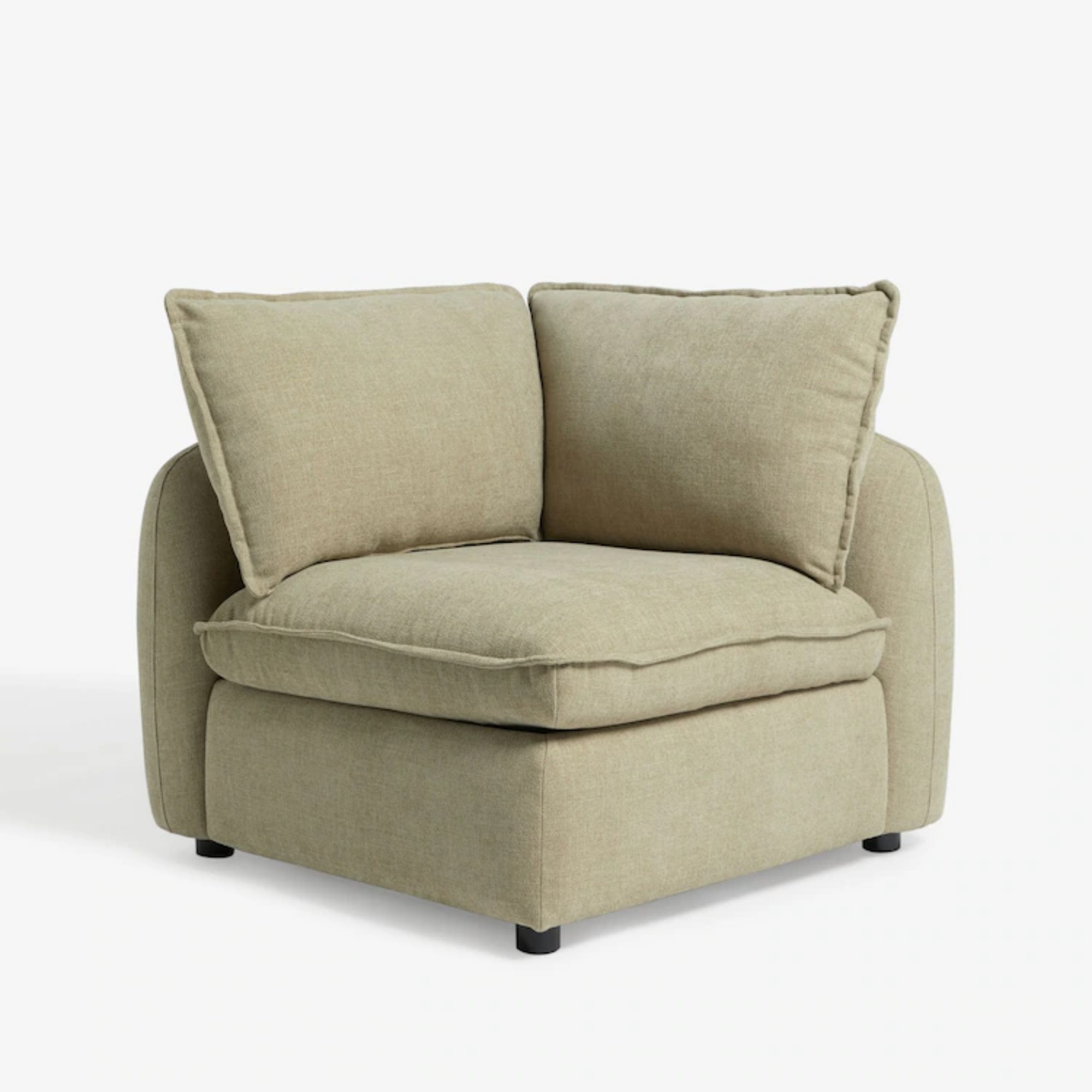 Next Brushed Weave Light Olive Green Crosby Modular Sofa Corner Piece With Storage