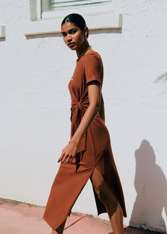 Pippa Dress - Mahogany - Organic Cotton - Textile Made From Organic Fibers - S&amp;eacute;zane