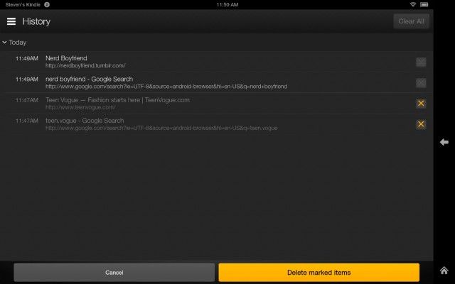 How to Delete Search History from the Kindle Fire HDX