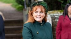 Sarah Ferguson, Duchess of York attends the Christmas Day service at St Mary Magdalene Church on December 25, 2023