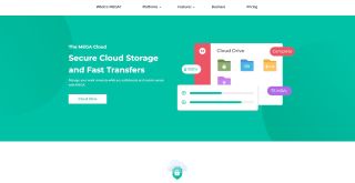Mega's webpage discussing its cloud storage features