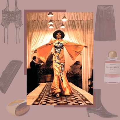 image of Diana Ross in Mahogany with gift guide products around it