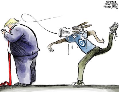 Political cartoon U.S. Dems Russia dossier