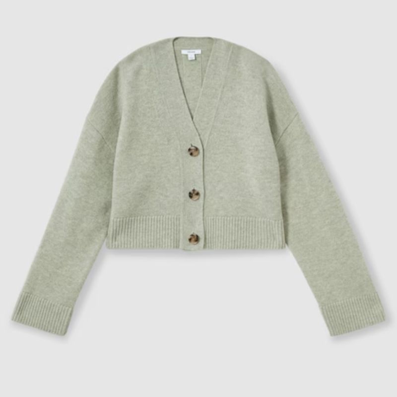 sage green cardigan from Reiss