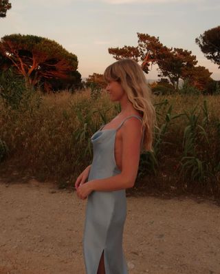 @_jeanettemadsen_ wearing a slip dress