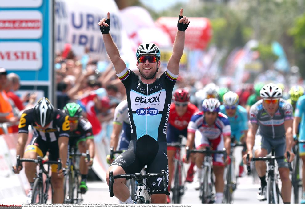 Mark Cavendish (Etixx-QuickStep) wins stage 7 at the Tour of Turkey