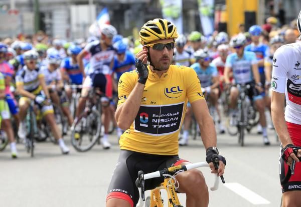 Fabian Cancellara (RadioShack-Nissan) out in front.