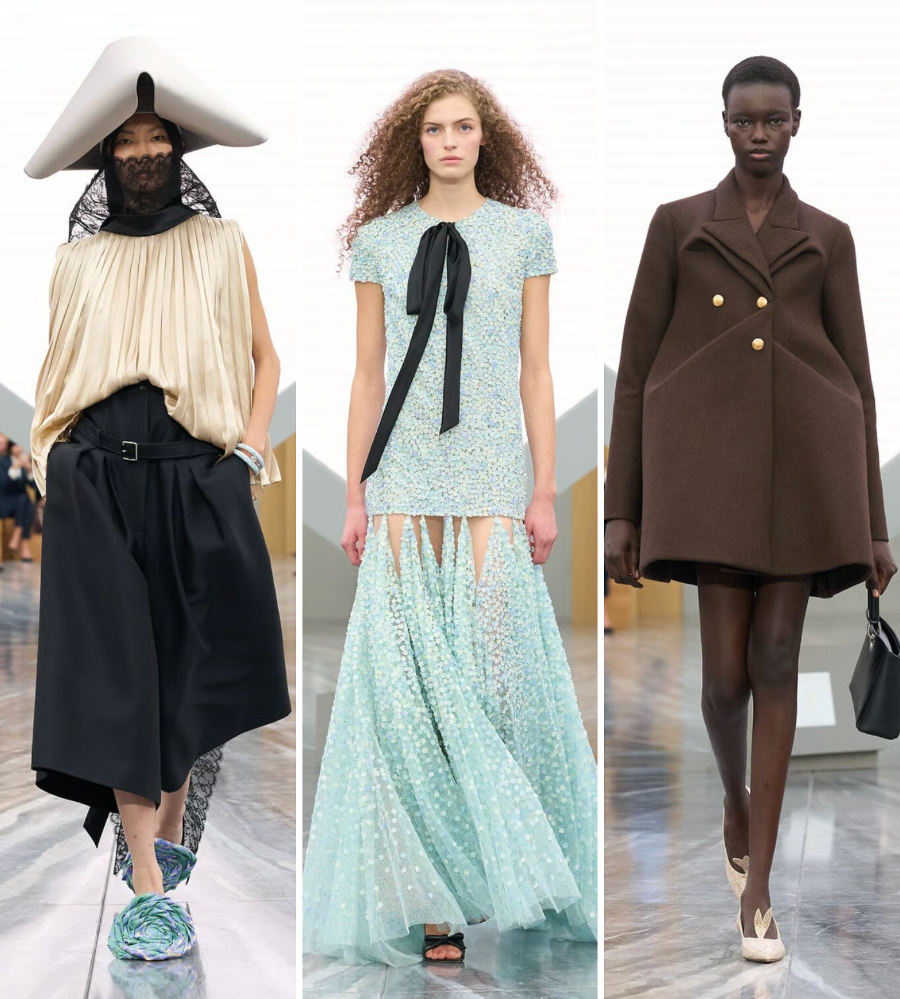 trio of models wearing Dior ss26 collection