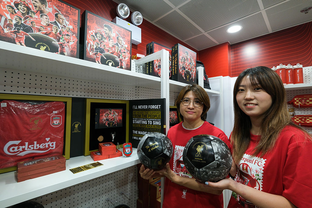 An official Liverpool FC pop-up shop in Hong Kong