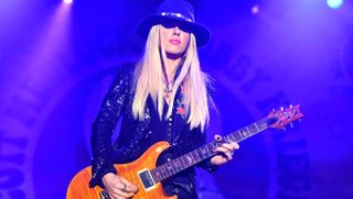 Singer/guitarist Orianthi performs onstage during the Medlock Krieger All Star Concert benefiting St. Jude Children's Research Hospital at Saddle Rock Ranch on October 28, 2018 in Malibu, California