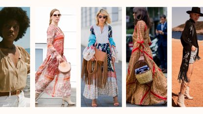 boho capsule wardrobe - street style and website shots