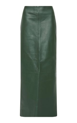 Leather Column Midi Skirt