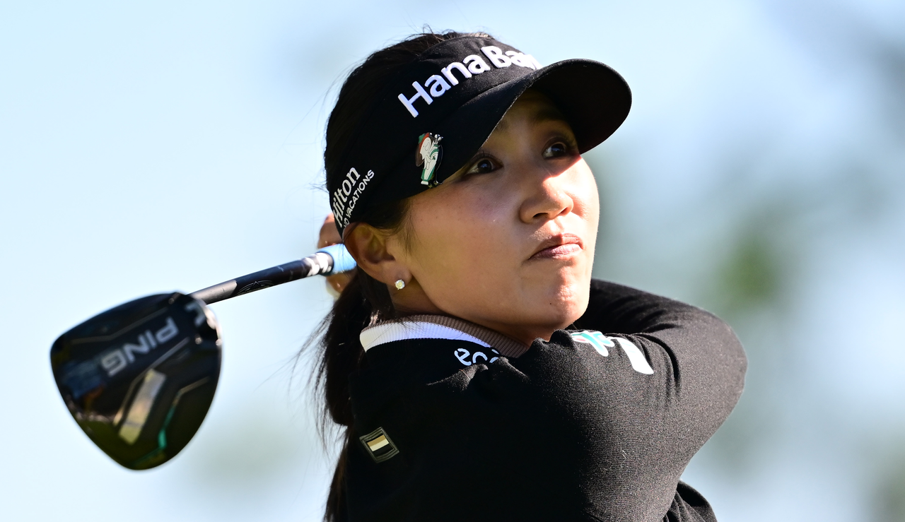 Lydia Ko hits a driver off the tee