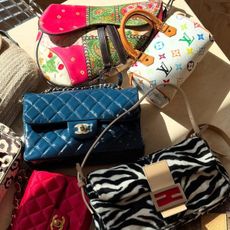 colourful patterned designer handbags