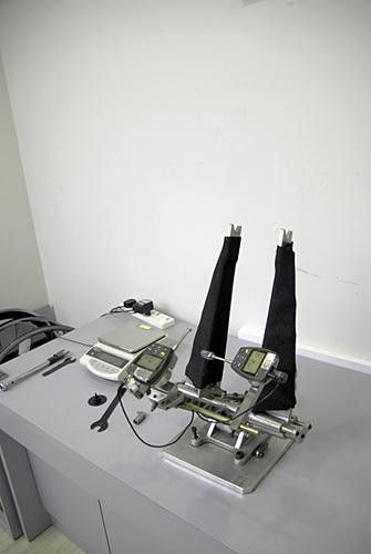 A Dura-Ace wheel checking station