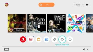 How to update your Nintendo Switch firmware: select system settings from the home screen of your Nintendo Switch