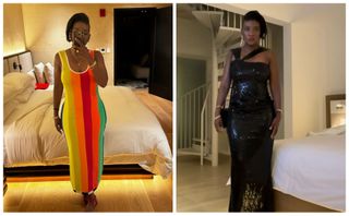 Nikki Ogunnaike wearing a Christopher John Rogers dress, Nikki Ogunnaike wearing a CD Greene dress