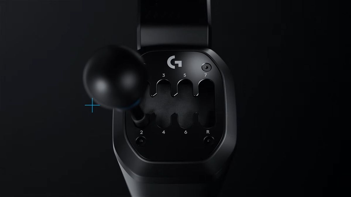 The Logitech G RS H-Shifter from above while it's in second gear