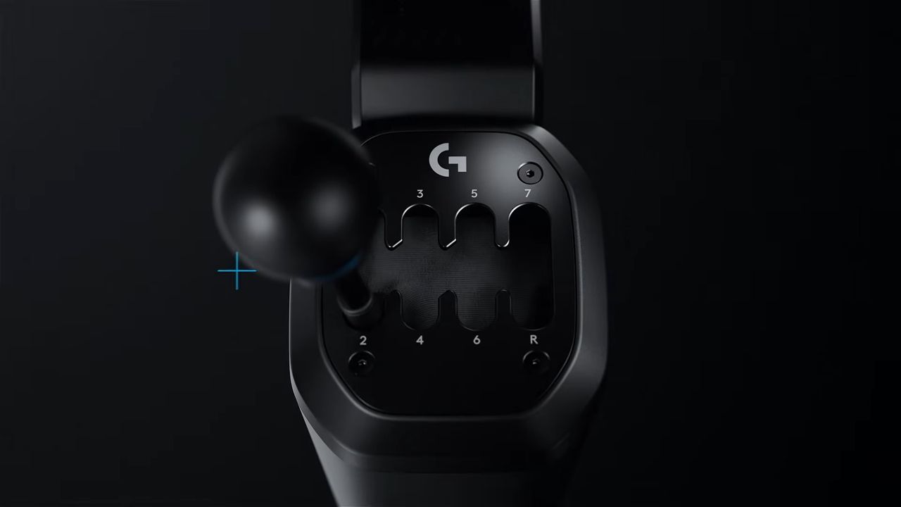 The Logitech G RS H-Shifter from above while it's in second gear