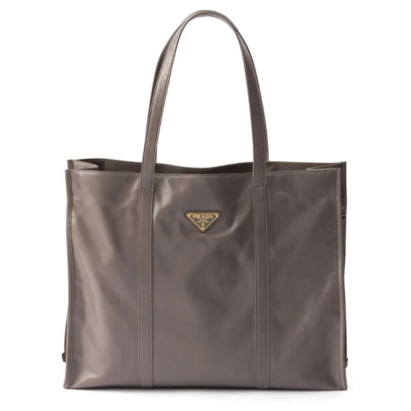 Prada leather tote bag cut out