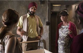 Call the Midwife. Cilla (Hannah Hutch) and Pardeep Singh (Omar Malik) star