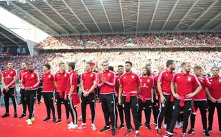 Wales' Euro 2016 squad were welcomed home at a special event in Cardiff