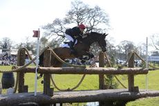 LucyJackson and Animator II clear the footbridge at Badminton Horse Trials