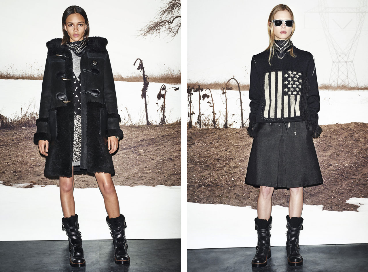 Females modelling black outfits