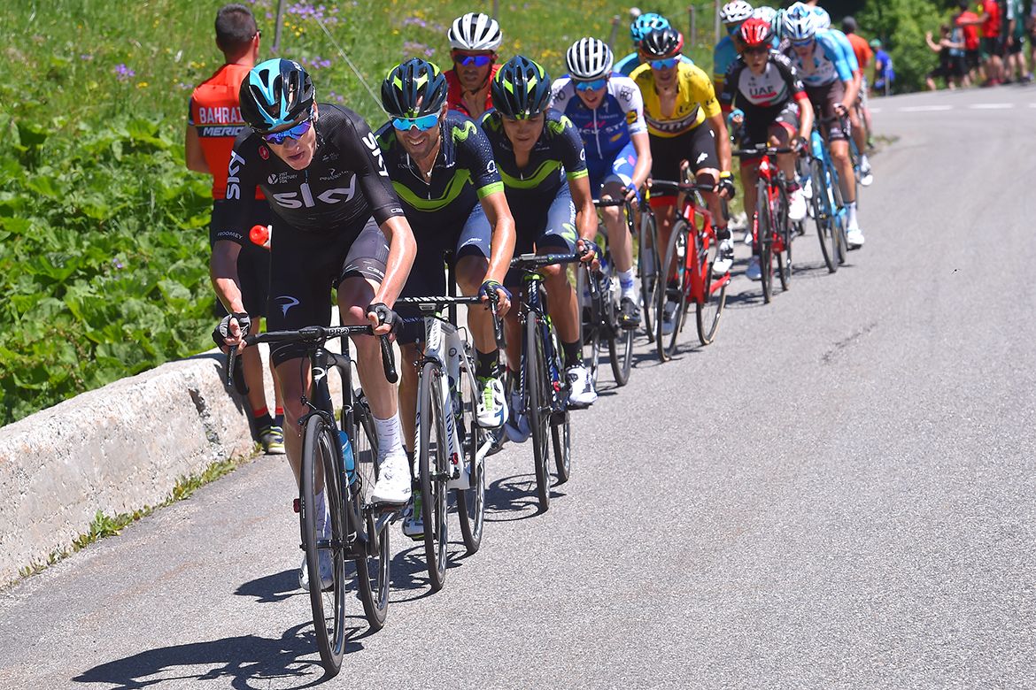 Chris Froome setting the pace himself in the Crit&eacute;rium du Dauphin&eacute; finale
