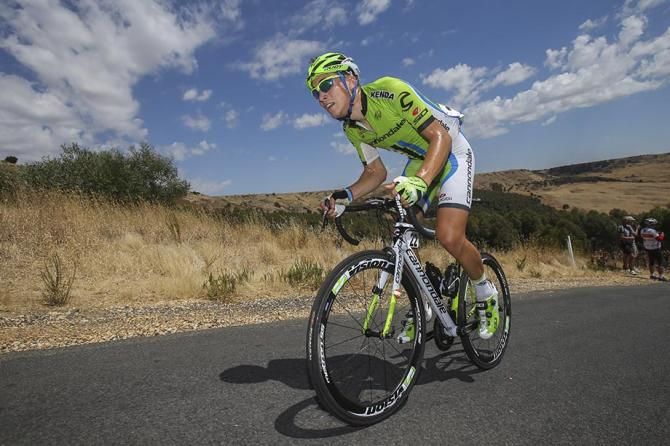 Alberto Bettiol climbing some steep gradient