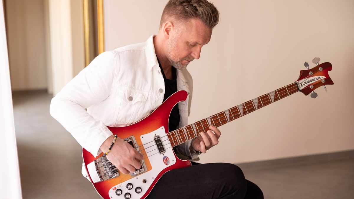 Jonas Reingold plays a Rickenbacker bass