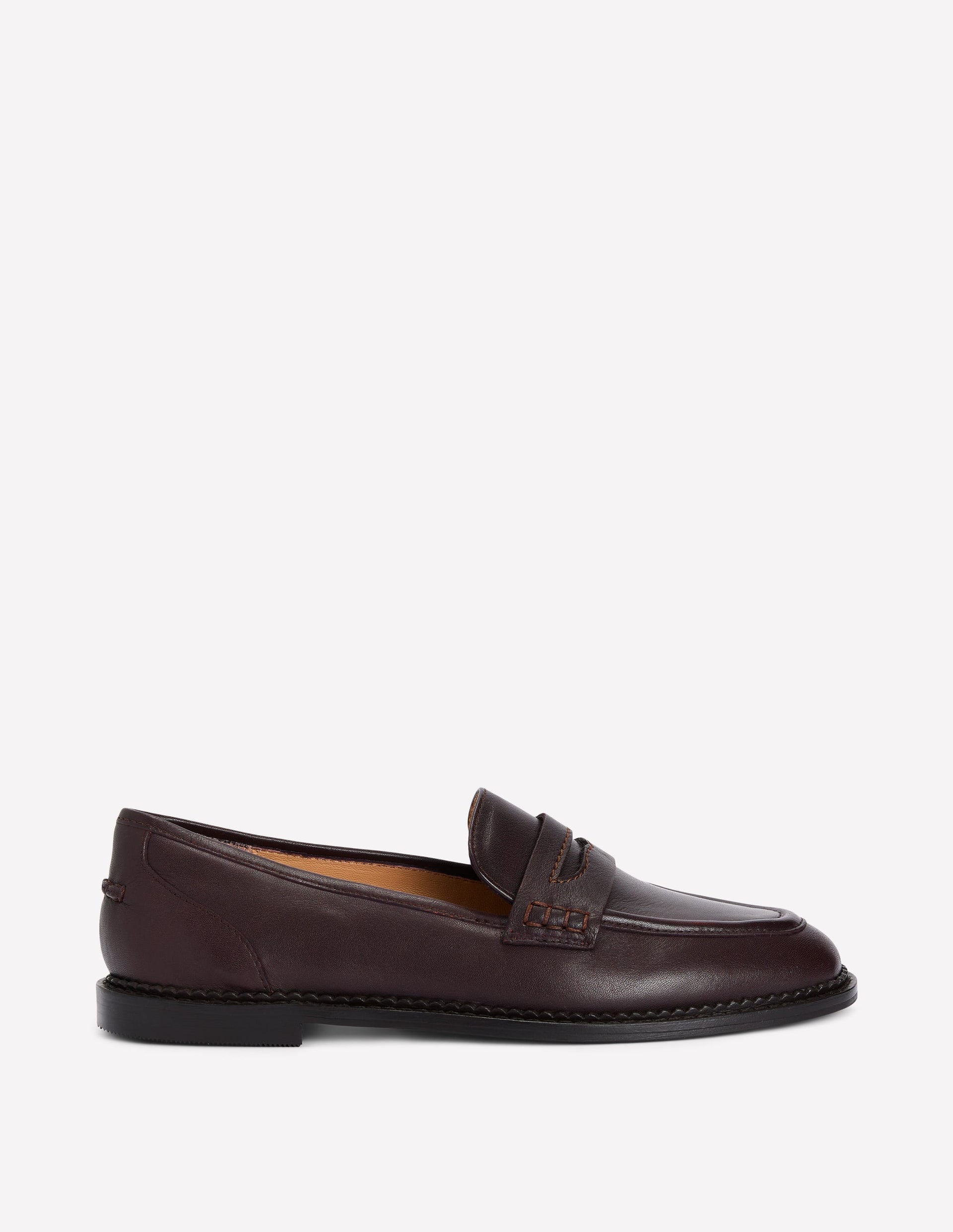 Nya Penny Loafers-Chocolate Brown Leather