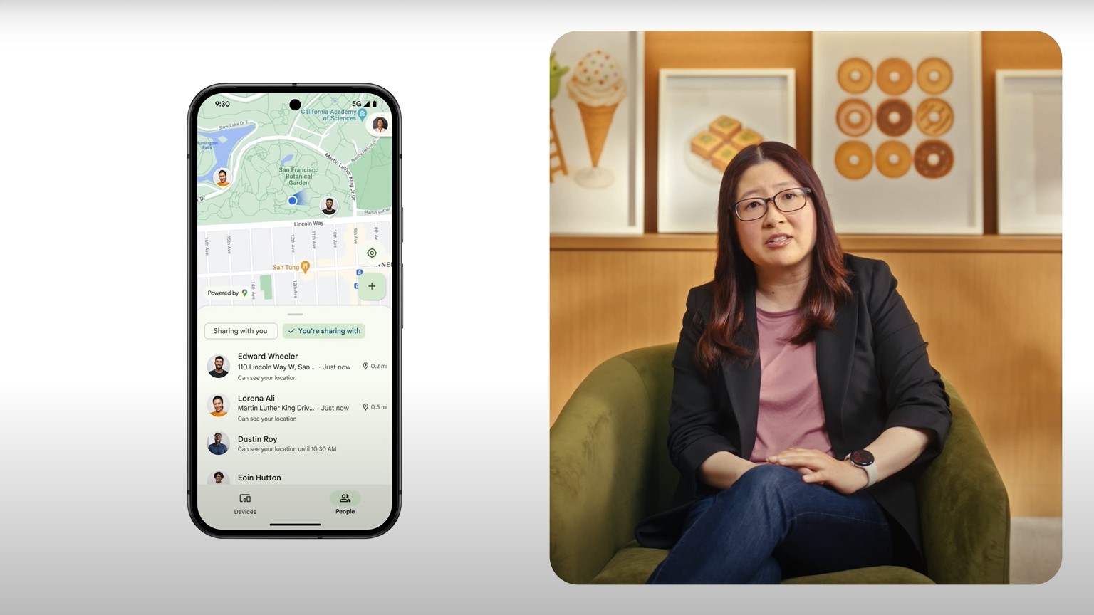 Google demonstrates the new Find Hub location sharing