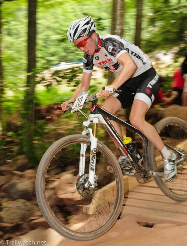 Mathias Fluckiger (Trek World Racing) clawed his way back from a poor start to make the podium