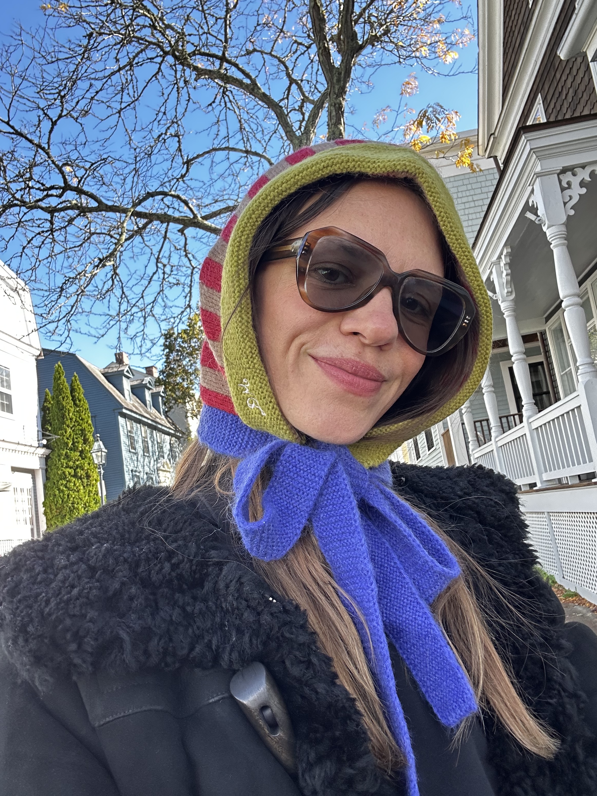 Julia Gall wearing winter hats