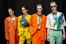 Bright summer suits modelled by males