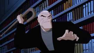 Bruce Wayne throws his cane on Batman Beyond