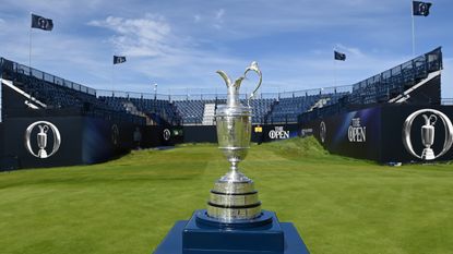The Claret Jug at the Open Championship at Royal Portrush