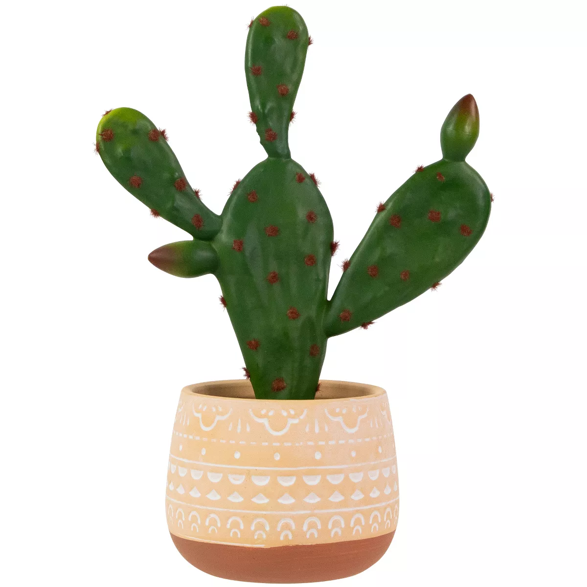 Northlight Real Touch&amp;trade; Artificial Green and Red Potted Floral Cactus - 9.5"