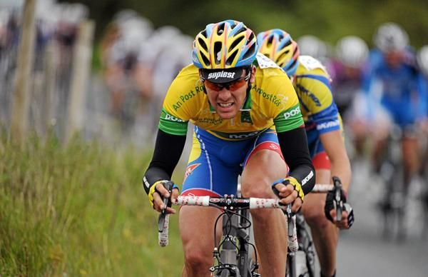 Race leader Pirmin Lang (Atlas Jakroo) on the approach to Westport.