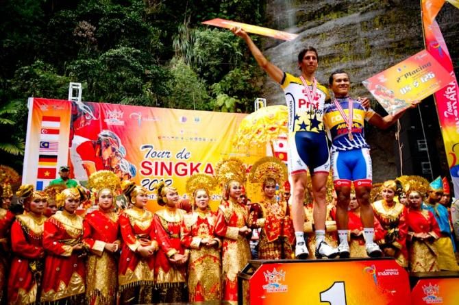 The podium of Tour de Singkarak 2012 (Indonesia)
