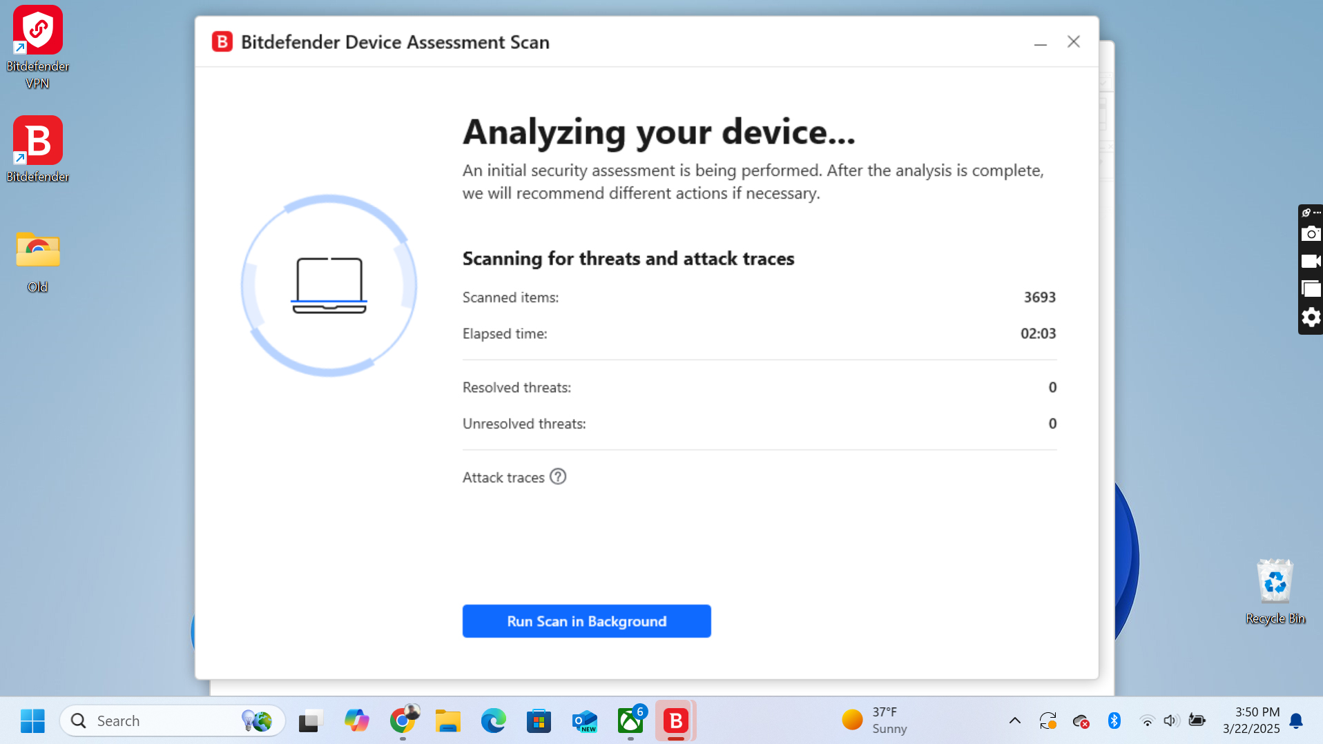 تصویر اسکن Bitdefender